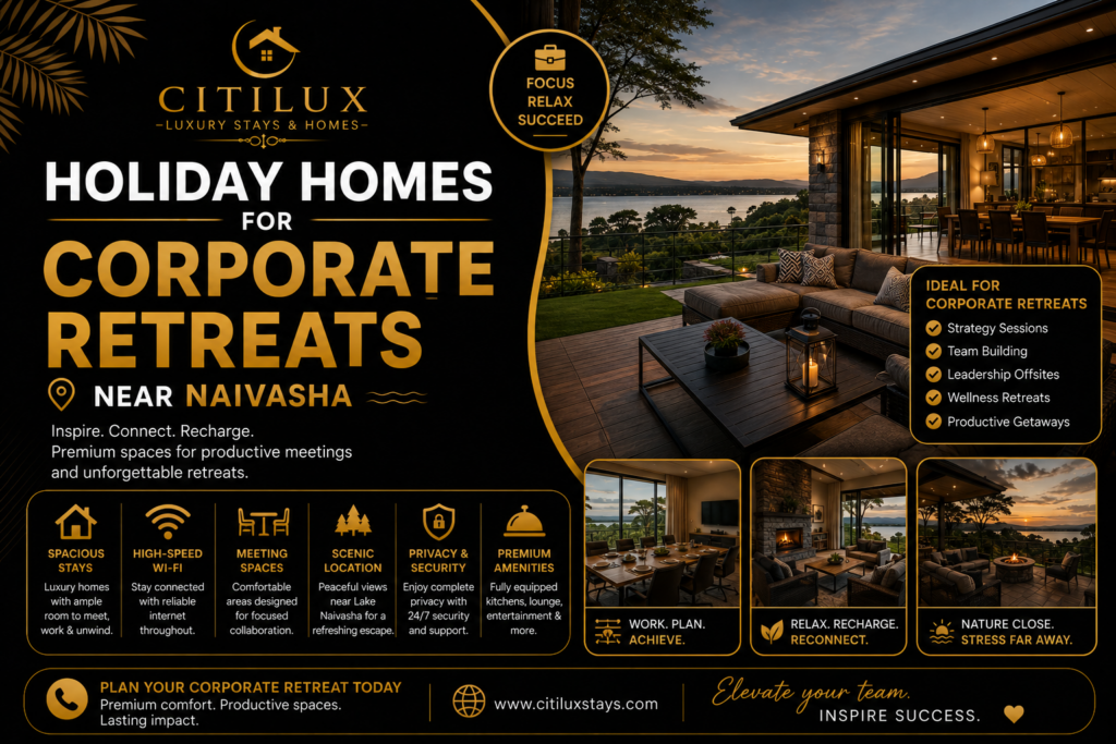 Holiday Homes for Corporate Retreats Near Naivasha
